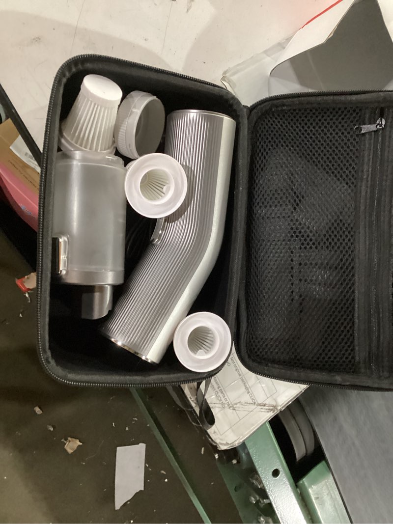Condition photo showing Good Condition for vogano car vacuum cleaner cordless, 15kpa high power, portable mini handheld vacuum air duster with 2 suction modes & multi-nozzles for desk home office pet hair, silver