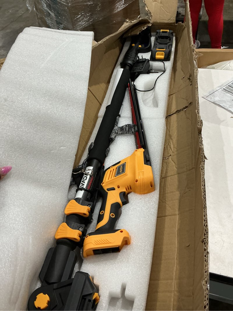 Condition photo showing Good Condition for 4-in-1 pole hedge trimmer cordless - electric hedge trimmer & grass shear with 2x3.0ah batteries,180° adjustable angle, 16 ft reach, lightweight, hedge trimmers cordless with battery, for garden/yard pole hedge trimmer with two battery