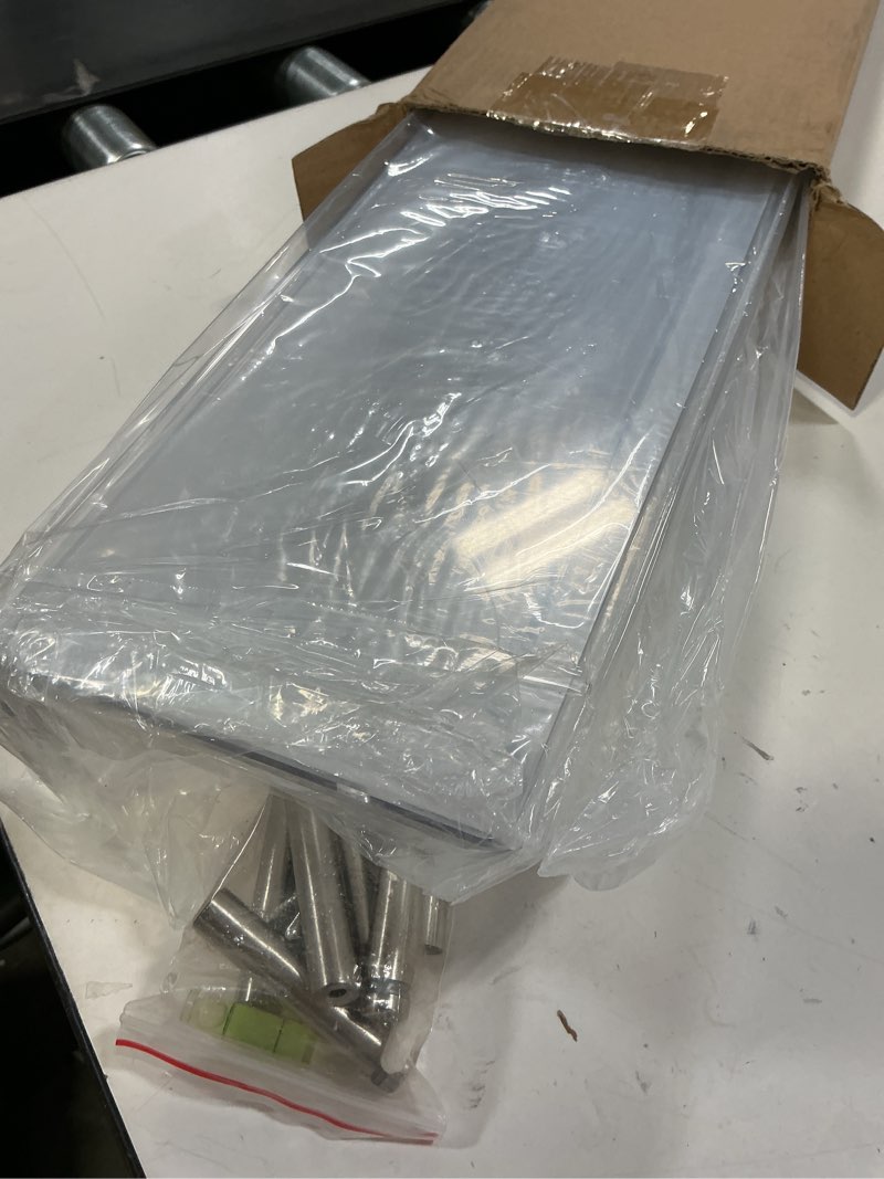 Condition photo showing Good Condition for HBlife 21 Inch 3 Pack Clear Acrylic Magazine Holder, Wall Mounted Floating Bookshelf, Brochure Display Rack for Office, Living Room, Waiting Room, Nursery, Home Storage 3 Pack 21 Inch