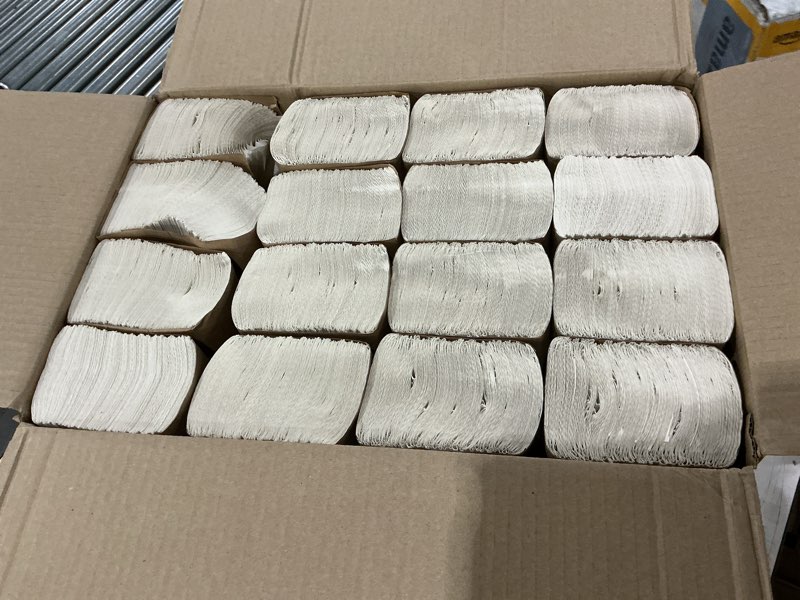 Condition photo showing Good Condition for tork multifold hand towel white h2, universal, 100% recycled fibers, 16 x 250 towels, mb540a 16 x 250 hand towels