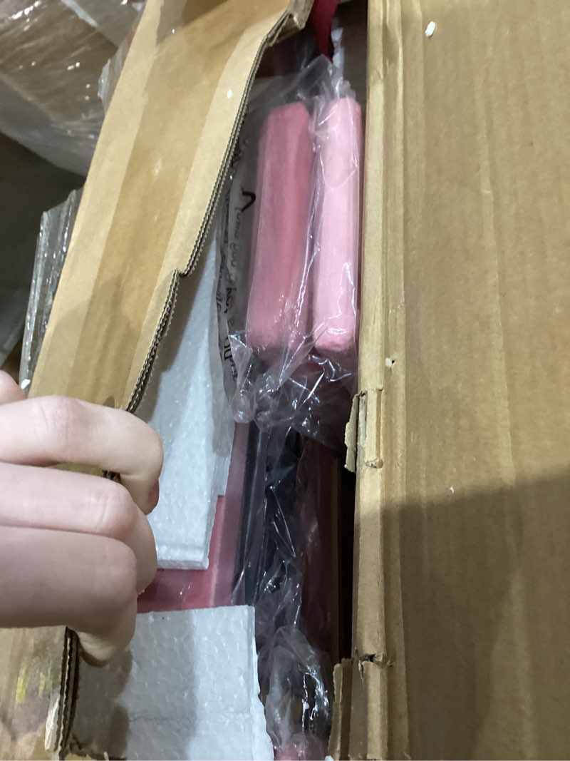 Condition photo showing New/Like New for Twin Size Bed Frames with Wingback Headboard Easy Assemnly Platform Bedframe, Sturdy Wooden Slat Support No Box Spring Needed, Pink Velvet Pink Twin