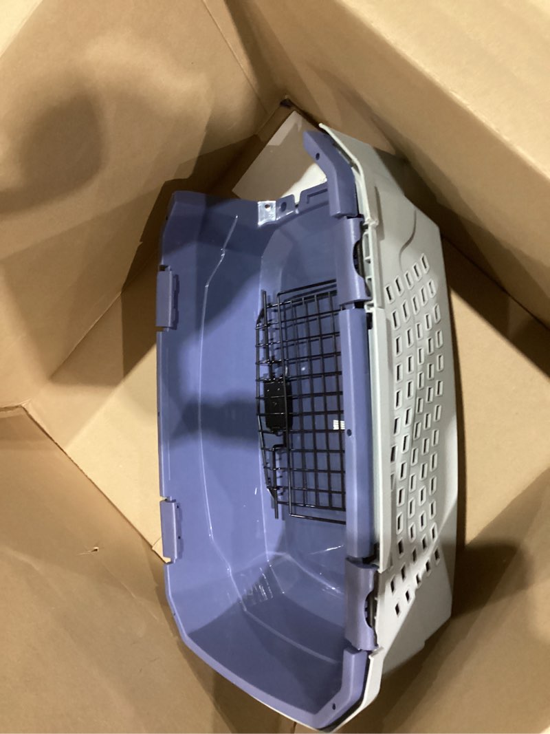 Condition photo showing Good Condition for Amazon Basics 2-Door Top-Load Hard-Sided Dogs, Cats Pet Travel Carrier, Gray & Blue, 22.8"L x 15.0"W x 13.0"H Gray & Blue 22.8"L x 15.0"W x 13.0"H