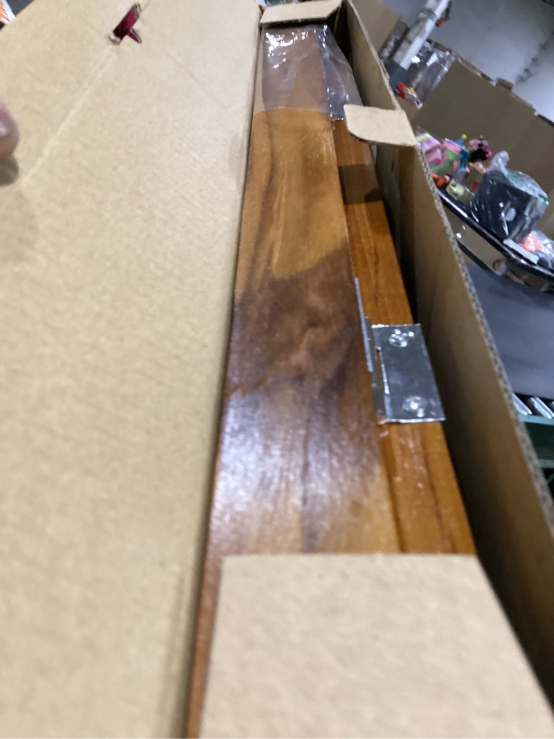 Condition photo showing New/Like New for VaeFae Teak Wood Floating Shelves Bathroom, Foldable Wooden Rack Wall Mount, 2 Shelves