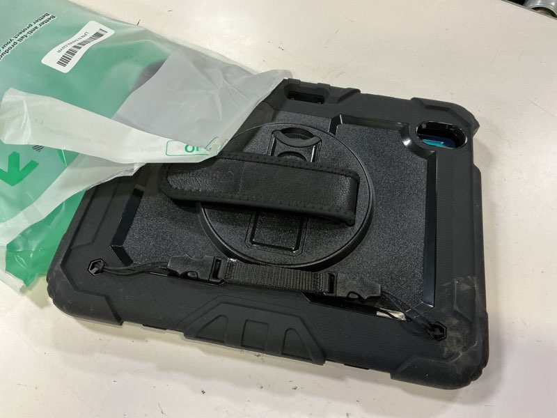 Condition photo showing Good Condition for seymac case for ipad air 11 inch m4 / m3 / m2 (2026/2025 / 2024), heavy duty shockproof protective case with screen protector, 360° rotating stand and hand/shoulder strap, black black for ipad air 11 inch