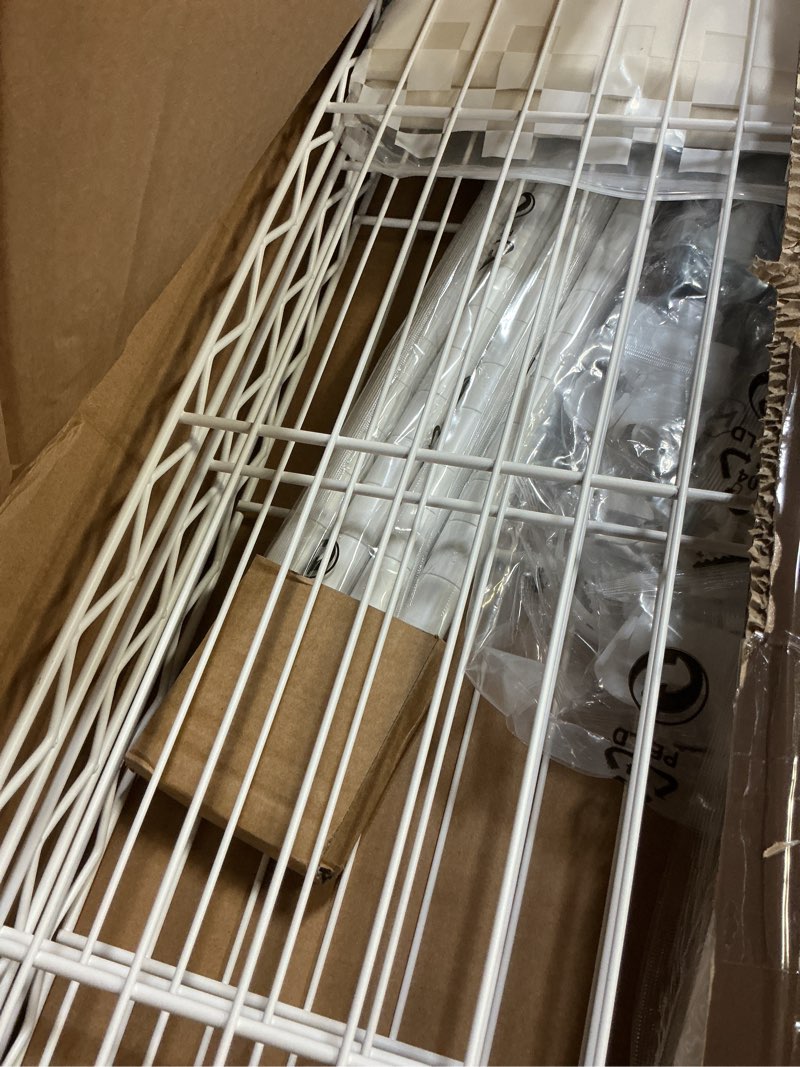 Condition photo showing Good Condition for P6C Plus Rolling Clothes Rack with Cover, Covered Clothing Rack Heavy Duty, Portable Closet for Hanging Clothes, Garment Rack on Wheels, White Closet Rack with White Cover, Max Load 375LBS White Rack with White Cover P6C Plus