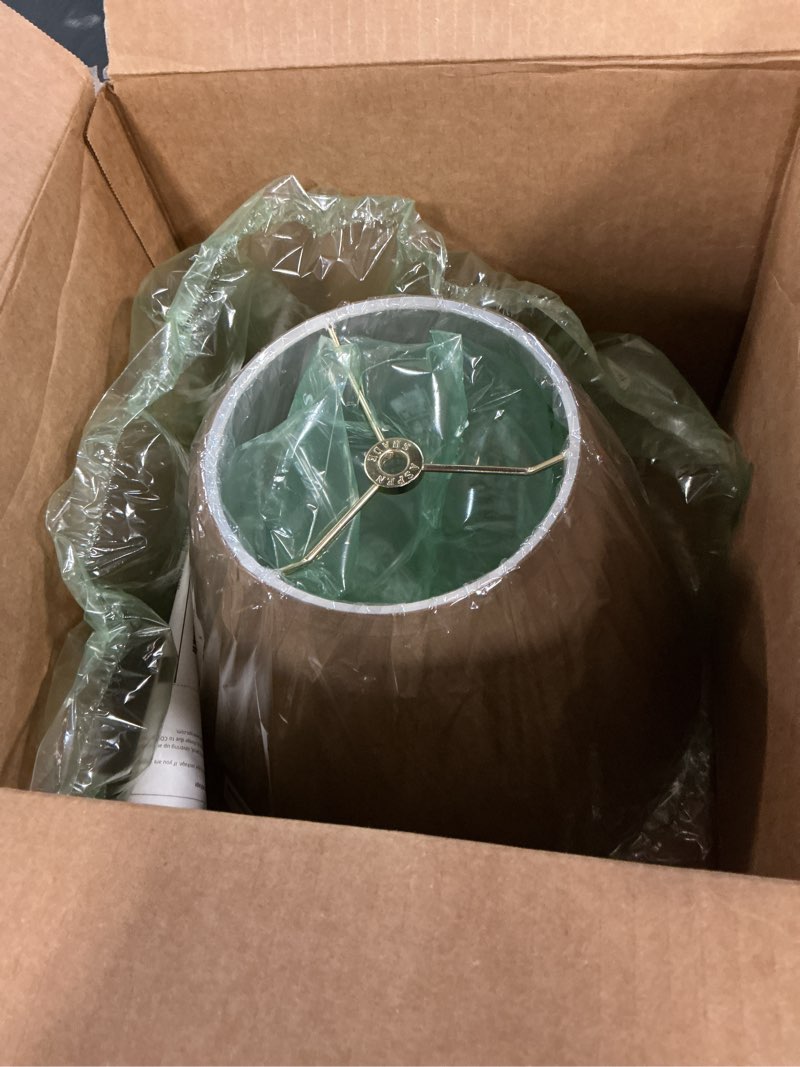 Condition photo showing Good Condition for Aspen Creative 32069, Hardback Empire Transitional Spider Sienna Brown Lamp Shade, 6" Top x 12" Bottom x 9" Slant
