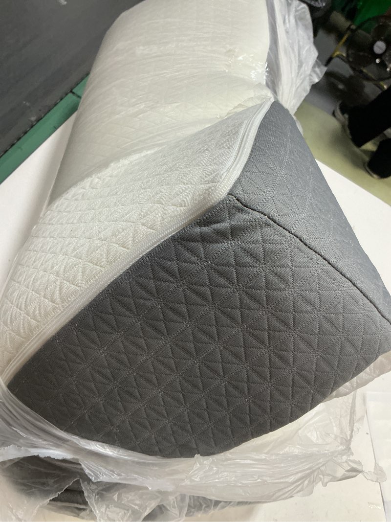 Condition photo showing As Is for tanyoo bed wedge pillow for sleep apnea 7.5inch gerd pillow patent dual layer triangle pillow adjustable shredded memory foam topper soft support ideal for acid reflux, after surgery, snoring 24x24x7.5 inch