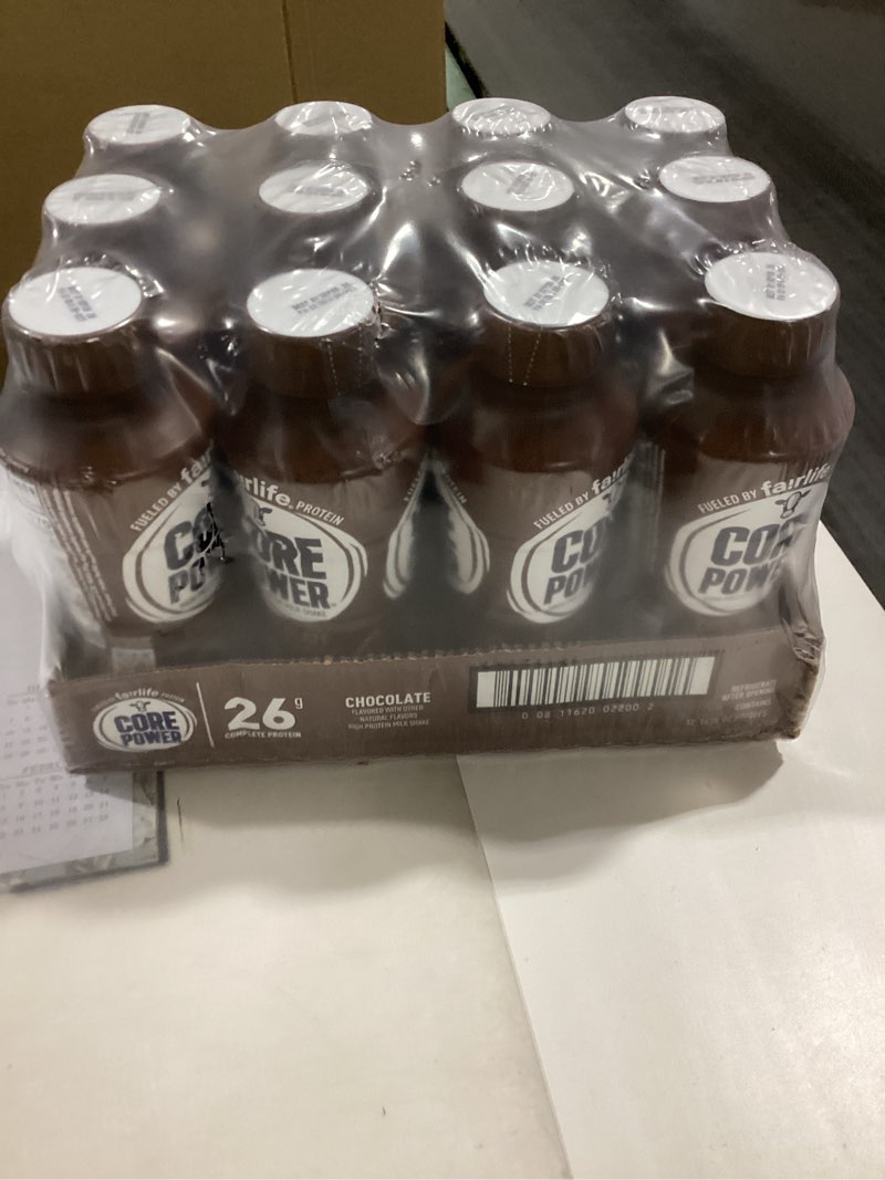 Condition photo showing New/Like New for Core Power Protein Shake with 26g Protein by fairlife Milk  Chocolate  14 fl oz  12 Count