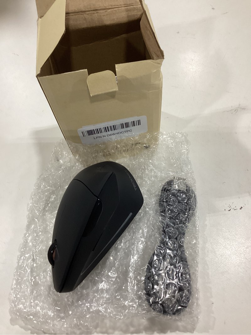 Condition photo showing New/Like New for tecknet ergonomic mouse rechargeable bluetooth - 4800 dpi vertical mice 6 adjustable levels, wireless optical carpal tunnel mouse right hand, multi device for laptop, pc, computer, macbook - black black standard