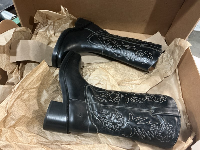 Condition photo showing Good Condition for frye women's black kate deco stich boots size 9.5b