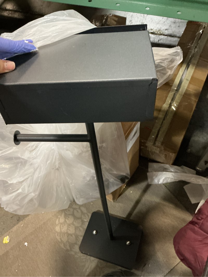 Condition photo showing As Is for Metal Collection Box - Black