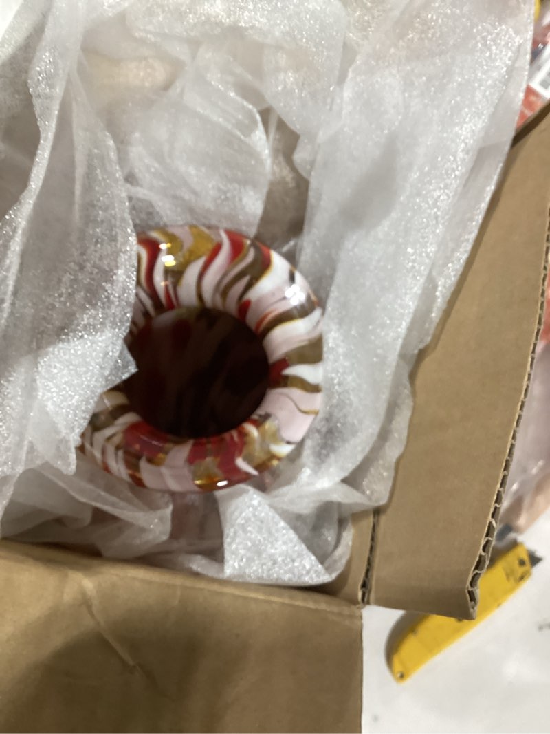 Condition photo showing As Is for QFkris Hand Blown Glass Vase for Flowers, 12 Inch Tall Crystal Flower Vases for Bouquet Home Decor Decorative Centerpieces, Unique Galentines Day Gift, Gift for Her Lover Girlfriend