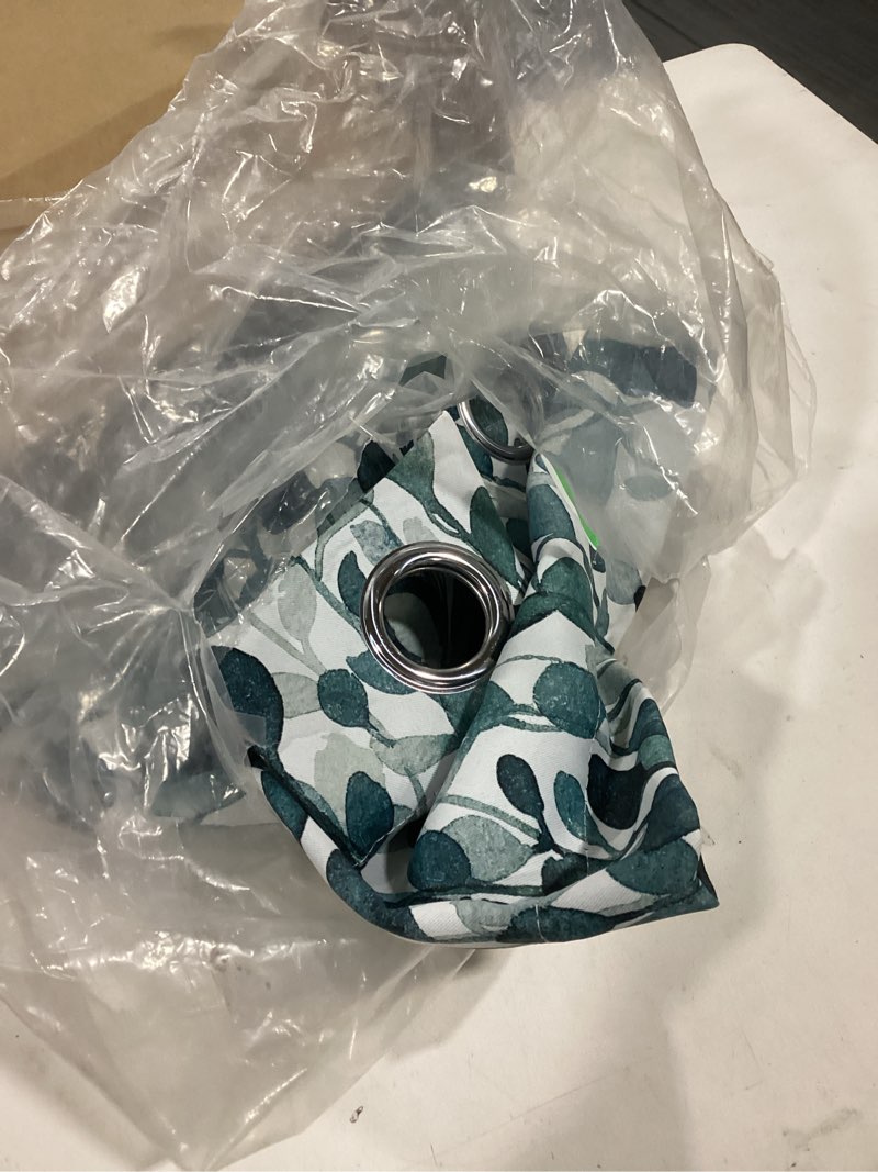 Condition photo showing Good Condition for Ambesonne Leaves Greenery Grommet Curtain, Jungle Vibes Leafy Pattern Fantasy Inspirations on Cream Boho Back, Decorative 2-Panel Window Drapes for Bedroom Living Room, 50" x 108", Cadet Blue Eggshell