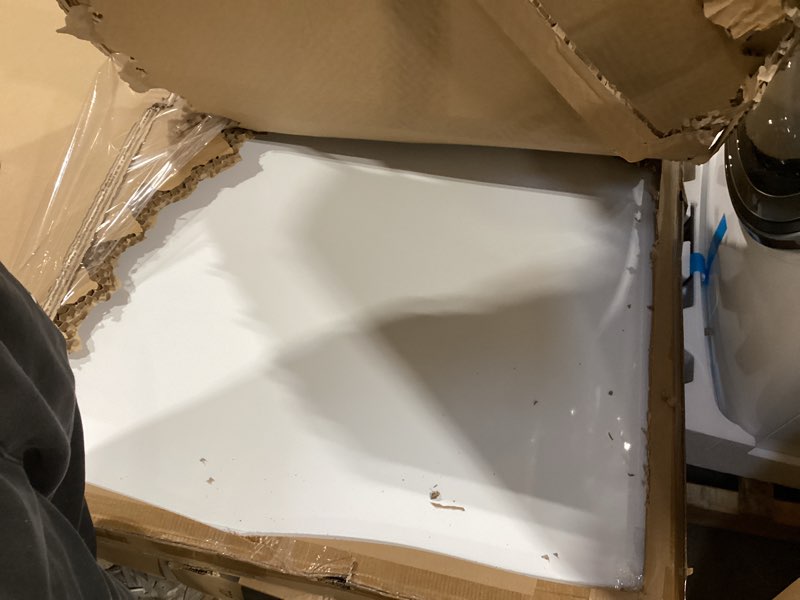 Condition photo showing As Is for rolling dry erase board 96 x 46 - large portable magnetic whiteboard with stand - double sided easel style whiteboard with wheels - mobile standing white board for office, classroom & home pearl white 96x46