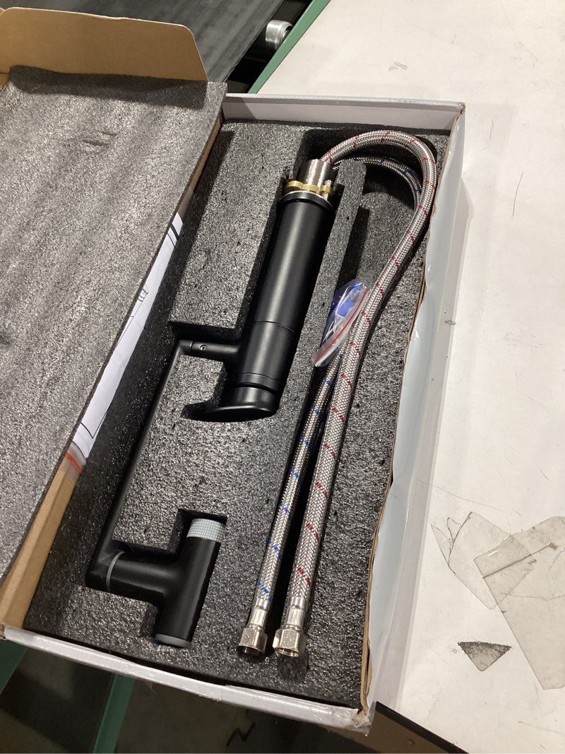 Condition photo showing As Is for SINGSUO 1080°Rotatable Bathroom Vanity Faucet 1 Hole, Height Adjustable Single Handle Sink Faucet Bathroom with 2 Water Outlet Modes, Bar Sink Tap Single Hole with Temperature Display (Black)