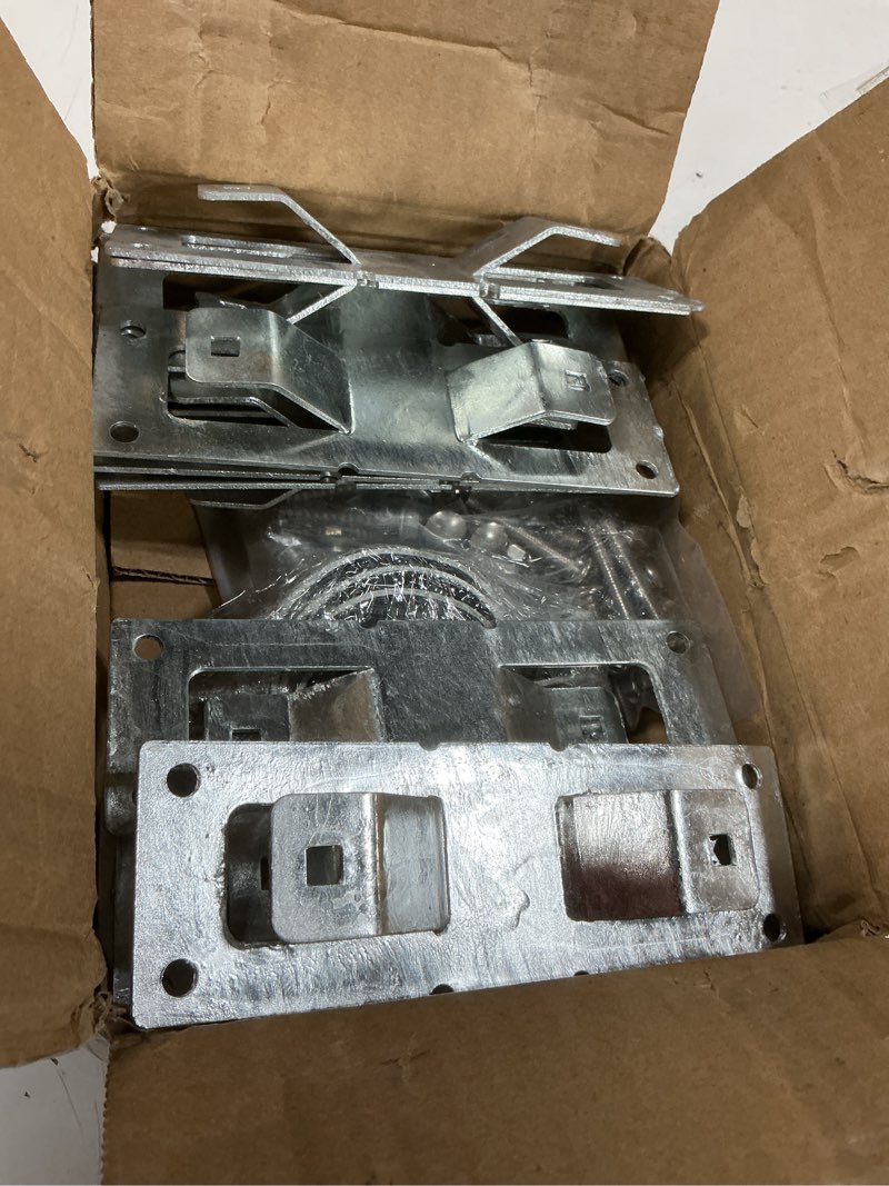 Condition photo showing Good Condition for 12 pack fence brackets, galvanized wood fence frame, they use to attach a wooden fence to a chain li