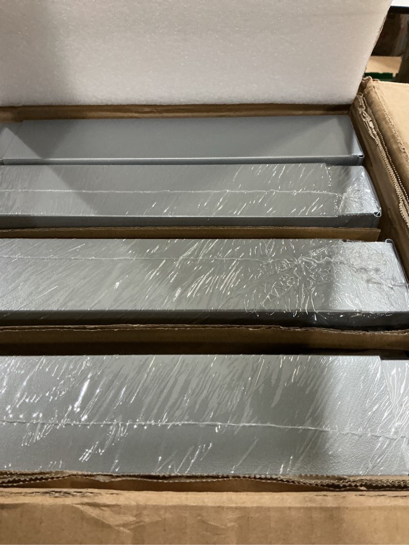 Condition photo showing New/Like New for 4Pack Expandable Pull Out Cabinet Organizer 21" Deep with Raising Pad for Framed Cabinets,Slide Out Drawers with 4pcs Divider Racks,Roll Out Shelves,Adjustable Width 12.05"-20.4" Silver