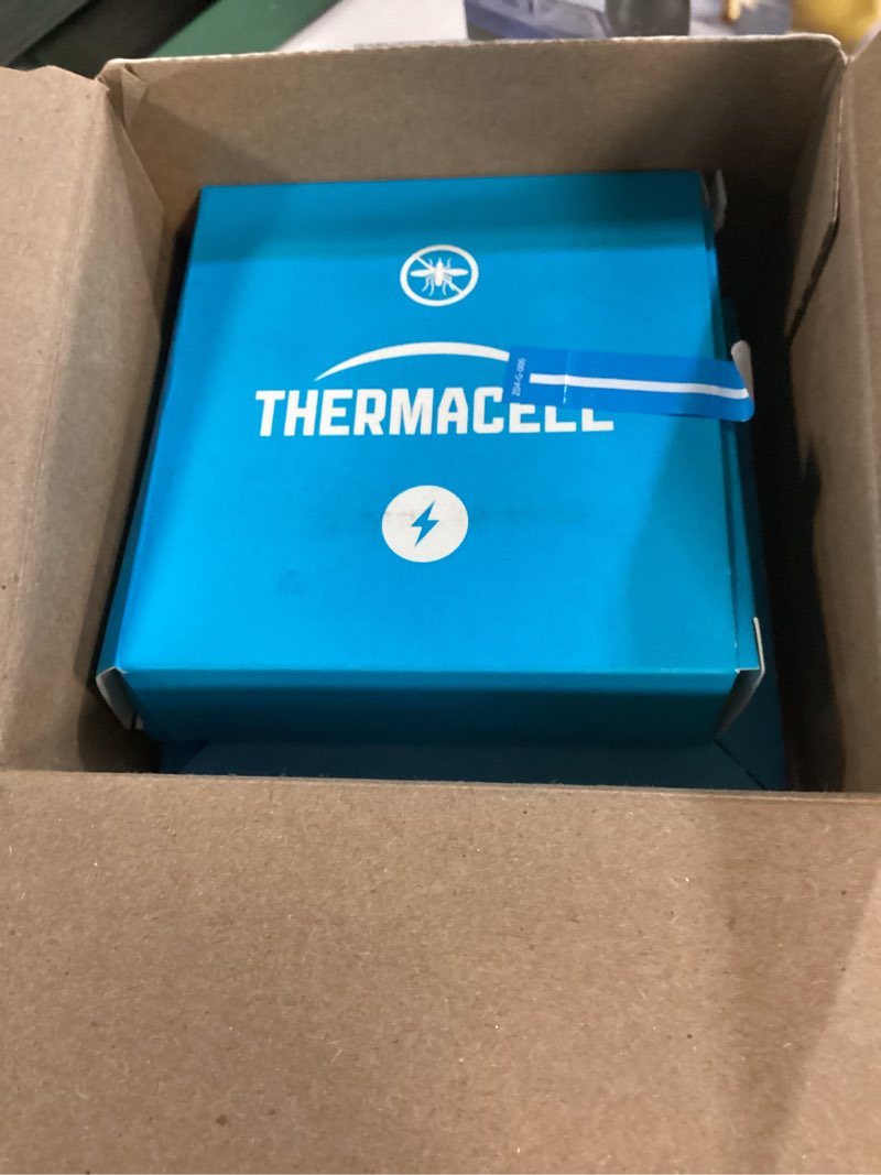 Condition photo showing As Is for Thermacell E-Series Rechargeable Mosquito Repeller with 20’ Mosquito Protection Zone; Bug Spray Alternative; Scent Free 6.5HR w/ Base – BLK