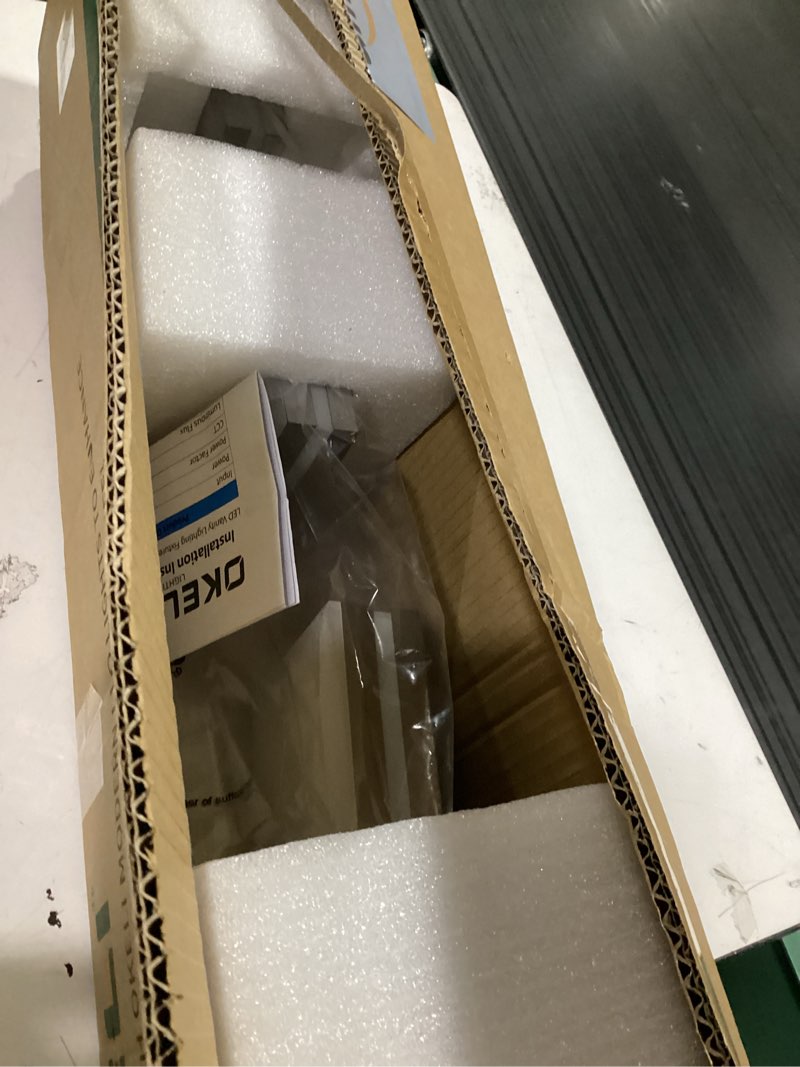 Condition photo showing Good Condition for okeli 4 light bathroom vanity light brushed nickel modern 32w led dimmable vanity light over mirror 350° adjustable lamp head cold white 6000k etl listed 30inch brushed nickel 4 light - 30 inch