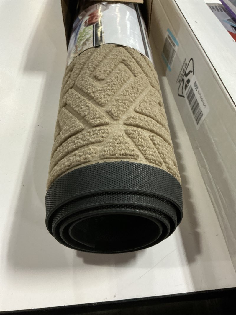 Condition photo showing New/Like New for yimobra large door mat 47x24, all-weather waterproof outdoor mats for front door, non slip rubber doormat for patio proch outside entryway indoor, pale khaki pale khaki 47x24 inch