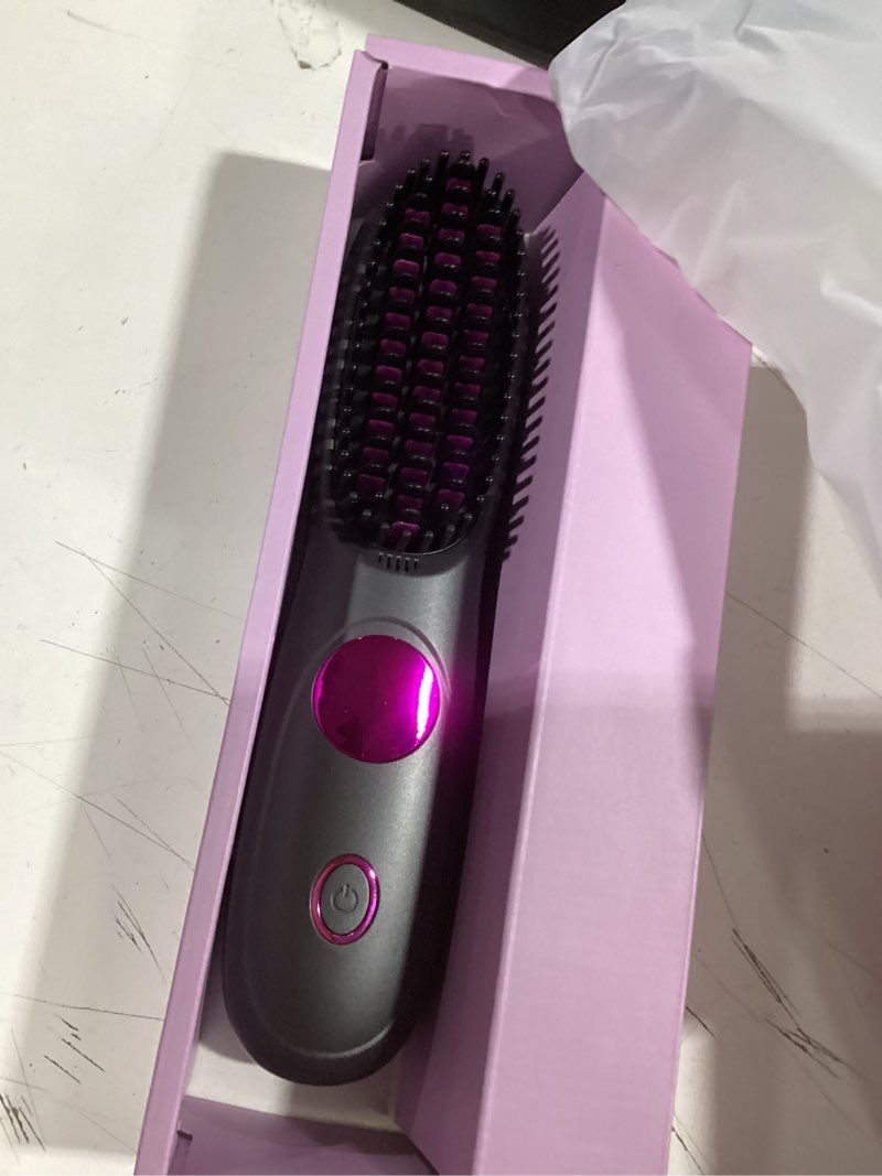 Condition photo showing Good Condition for go brush pro for short hair, 2026 upgraded hair straightener brush, portable cordless straightener brushs for travel, fast heating hair straightener with lcd temperature display, travel gift (black)