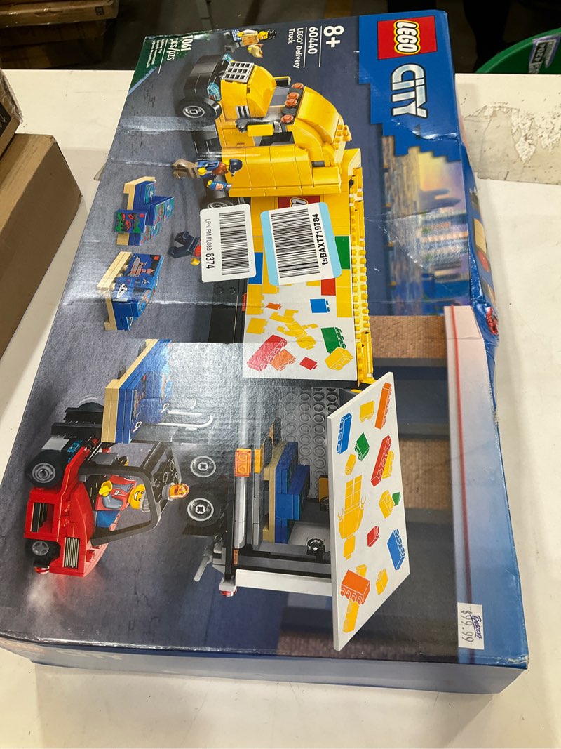 Condition photo showing Good Condition for lego city yellow delivery truck toy - semi truck building toy for boys & girls, ages 8+ years - gift for birthdays - pretend play w/ 3 minifigures - 60440
