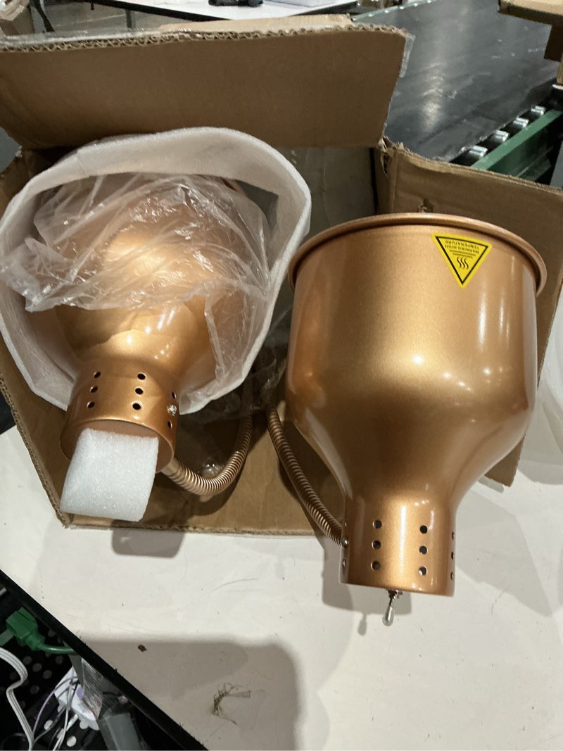 Condition photo showing Good Condition for boeaster food heat lamp, 500w dual-head stainless steel commercial food warmer lamp with 540° rotation & 3pcs bulbs, portable warming light for restaurant kitchen buffet counter party catering red copper double-head