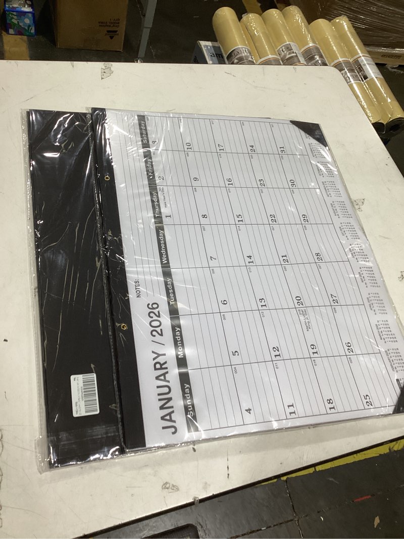 Condition photo showing New/Like New for desk calendar 2026, desk calendar 2026 large 22 x17(january 2026 - june 2027),2026 calendar,classic black,large calendar 2026-2027 with plastic cover(2 pack) 2026-2027-jan-2pcs