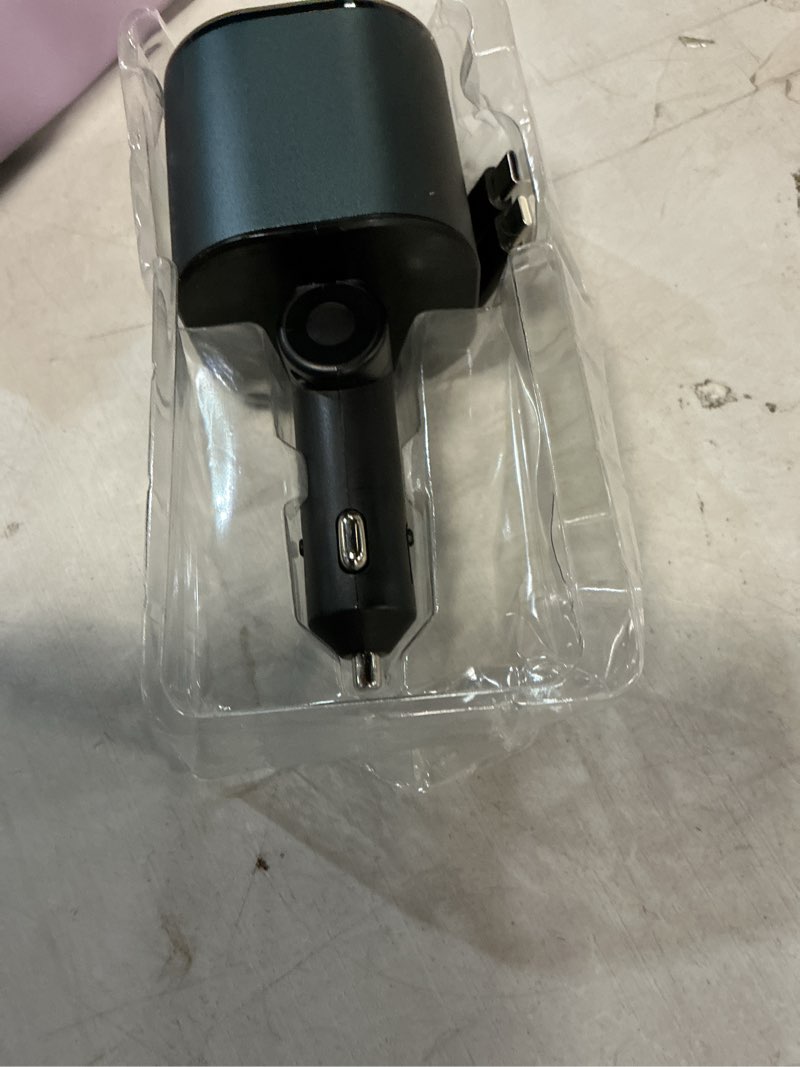 Condition photo showing Good Condition for retractable car charger,5 in 1 fast car phone charger 90w,bluetooth 5.3 fm transmitter adapter,handsfree call,2 retractable usb-c cables and usb cars chargers for iphone 16/15/14/13/12/11,galaxy,pixel black-typec
