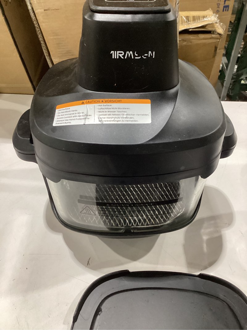 airmsen potable glass air fryer non-toxic, 4.8qt & 1.3qt, 4 presets & manual control, 140–450? preci