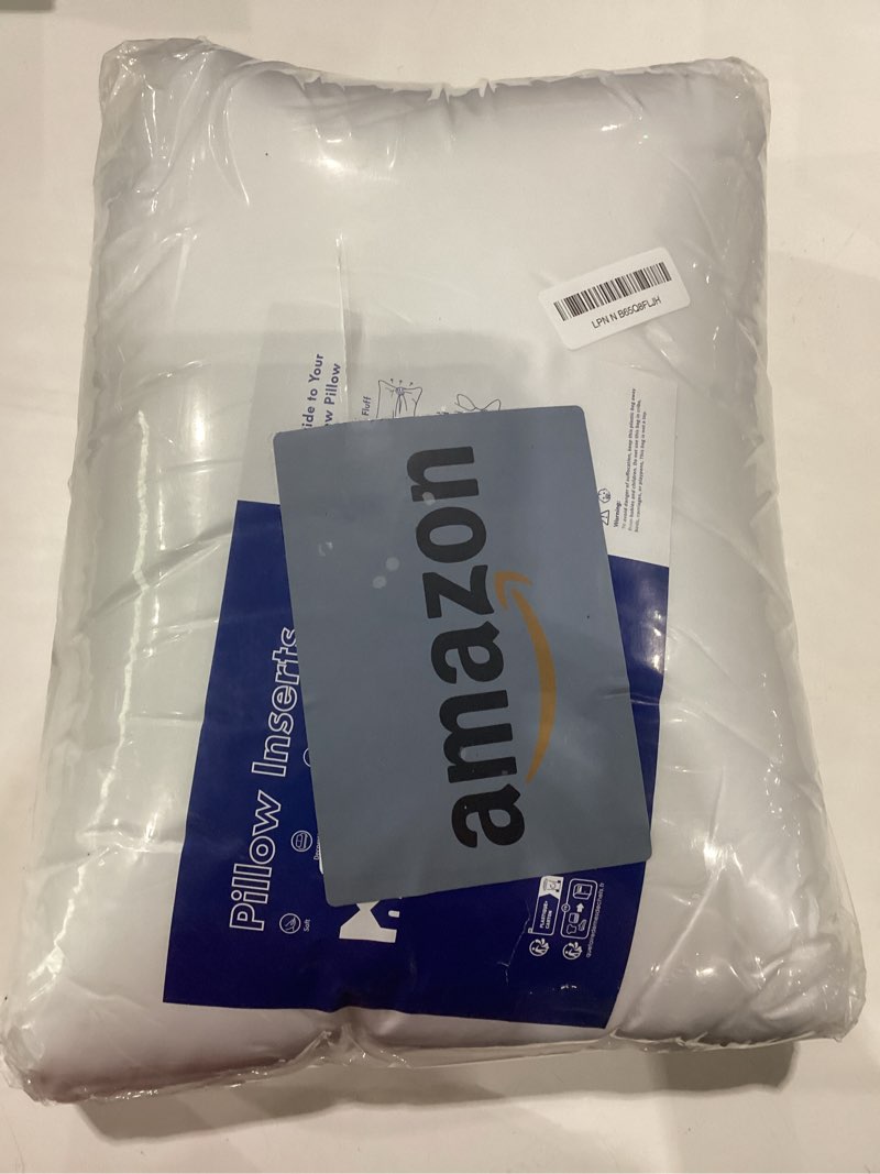 Condition photo showing New/Like New for miulee 20x20 pillow inserts, fluffy down alternative filling pack of 2 ultra soft throw pillows for sofa couch bed