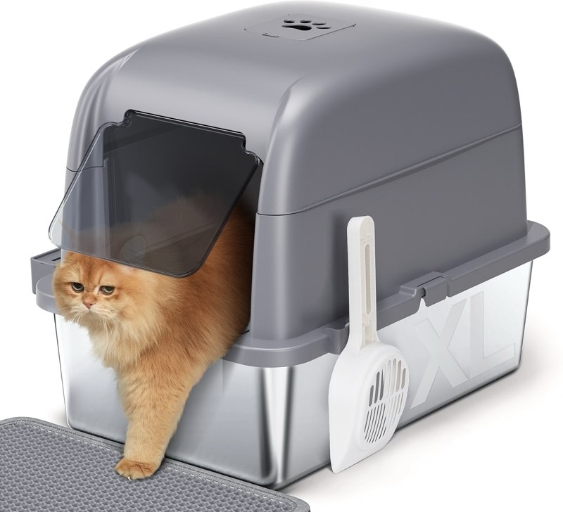 Meowant LB02 Stainless Steel Covered Cat Litter Box