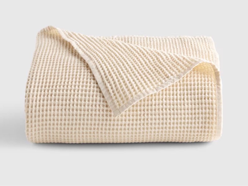  organic waffle bed blanket king 108 in x 96 in  undyed 