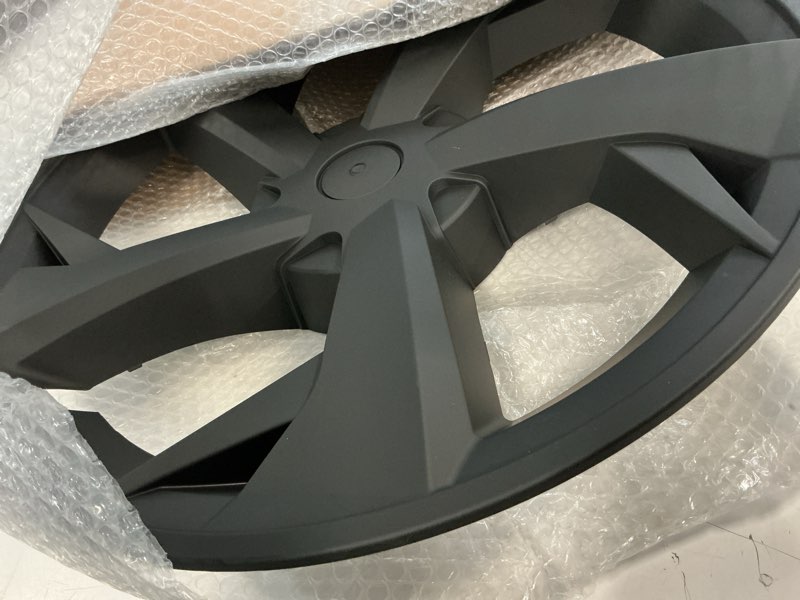 Condition photo showing Good Condition for 19 inches wheel covers for 2025 2026 tesla model y juniper, hub protection accessory, replacement for tesla model y 2025 rim protector, abs hubcaps 1-piece, mechanical style black 19" g style 1pcs