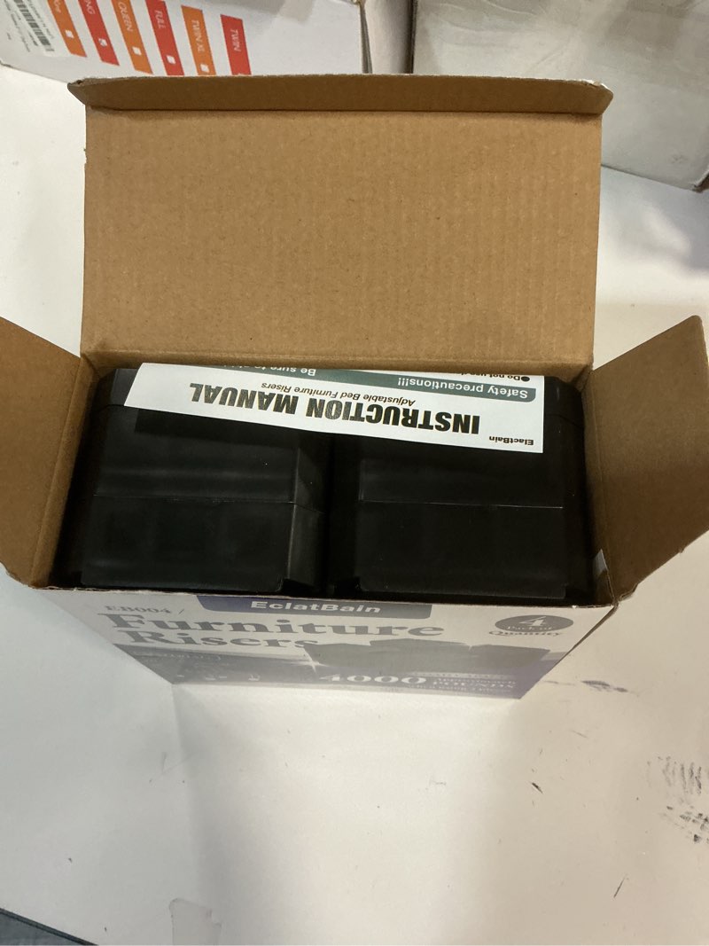 Condition photo showing New/Like New for Bed Risers Furniture Risers Heavy-Duty Rectangular Adjustable Block Lift to 3 inches and 4.3 inches Desk, Sofa, Chair Legs, Refrigerator, Washing Machine Support up to 4000 pounds Black-square two layers 3inches