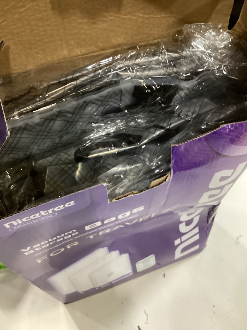 Condition photo showing New/Like New for nicetree 18-pack wireless vacuum seal bags with rechargeable pump | 3 sizes (20/24/28 inch) travel vacuum storage bags for clothing, bedding & seasonal storage | space saver for luggage 18 pack