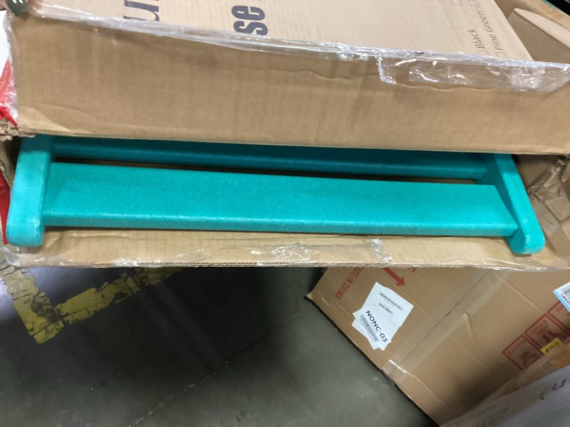 Condition photo showing As Is for Lounge Chair Outdoor, Chaise Lounge Outdoor, HDPE 6-Position Lounge Chair for Outside, Patio Lounge Chair with Wheels & Cup Holder for Pool Poolside Deck Backyard, Lake Blue