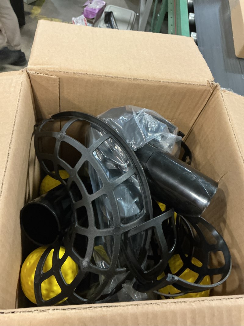 Condition photo showing As Is for Furlihong Upgraded Electronic Baseball Pitching Machine, Adjustable Angles & Speed, AC Adapter or Battery Powered, Comes with 8 Dimpled Balls, for Batting and Fielding Practice of Low Level