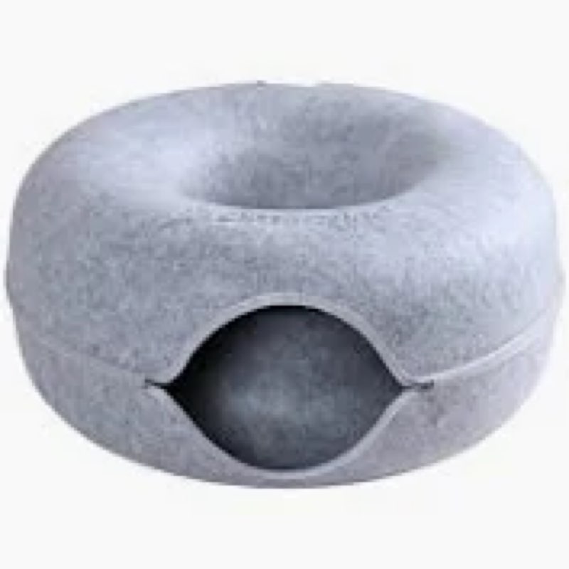 Cattasaurus Peekaboo Cat Cave Duo Jumbo Set, Extra Spacious Cat Donut for Multiple & Large Kitty 15+