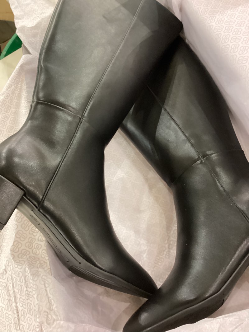 Bandolino Women's Addyson WDE Calf Knee High Boot, Black Smooth 001, 5.5