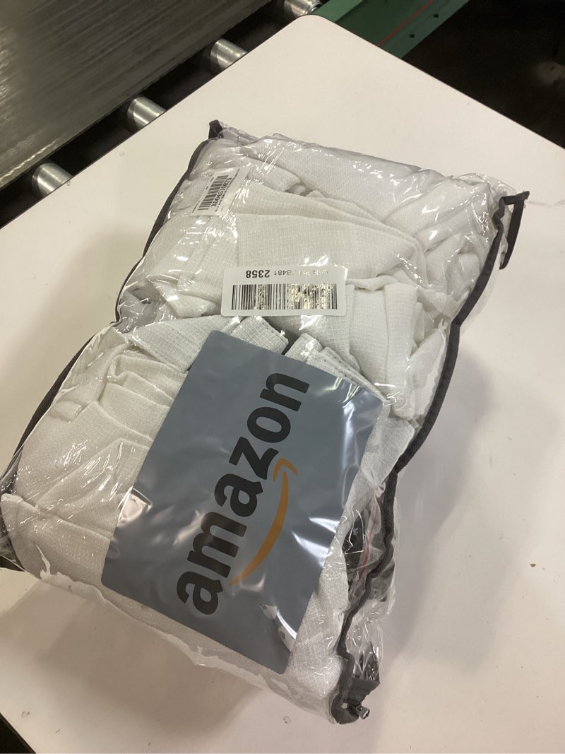 Condition photo showing Good Condition for White 80 Inch Pinch Pleated Black Out Curtains 2 Panel Set for Living Room Pinch Pleat Linen Drapes with Liner 80 Inches Long 100% Blackout Light Blocking Energy Saving Curtain for Dining Bedroom White 40"W x 80"L (Pack of 2)