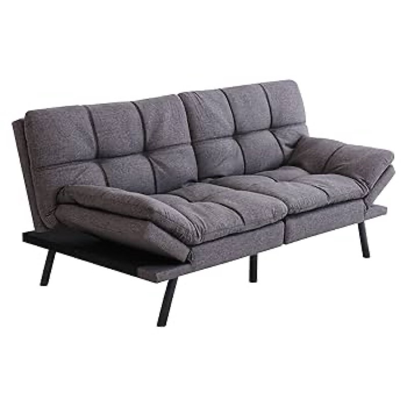 opoiar futon sofa bed,lounge memory foam sleeper couch room,convertible loveseat for compact living spaces studio apartment,dorm,home office,thicker version sofabed, 71×33×31.5in, brown