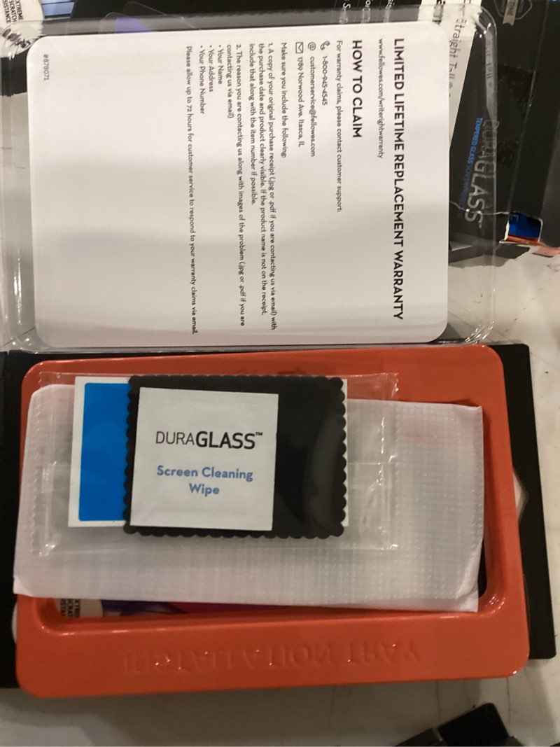 Condition photo showing Good Condition for duraglass tempered glass screen protector with quick installation tray for samsung galaxy a03s