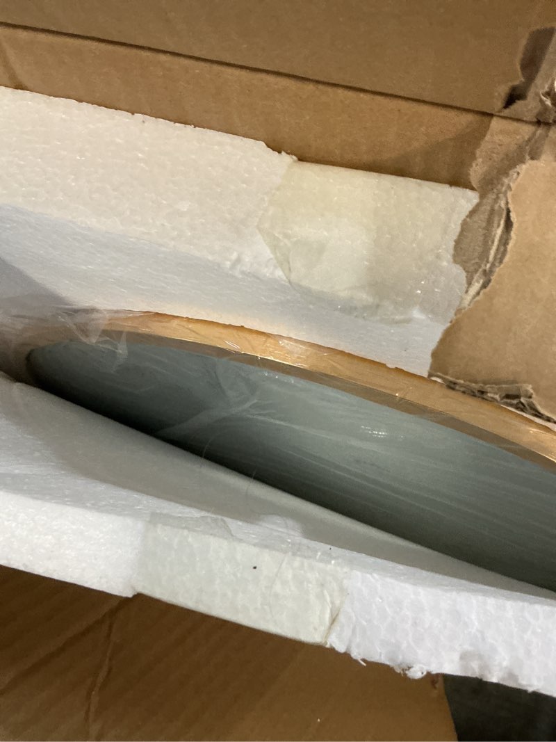 Condition photo showing New/Like New for irregular wall mirror, gold bathroom wavy abstract mirror for over sink, decorative cloud-shaped wall mirror, stylish shatter-proof hd mirror for bedroom, entryway (22"x36", s, 1 pack) gold-1 pack 36"l x 22"w