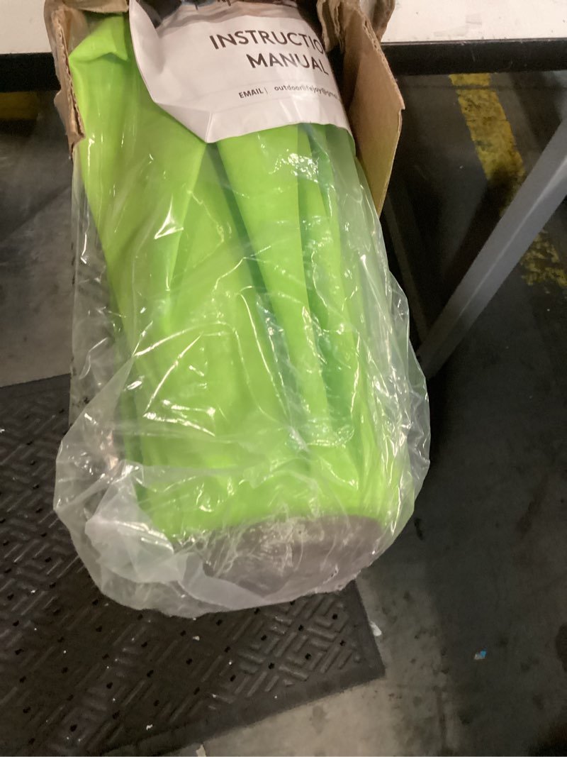 Condition photo showing Good Condition for 10ft patio umbrella outdoor market umbrella with crank and tilt, 8 flexible fiberglass ribs, uv-resistant waterproof canopy for patio, deck, garden, backyard, apple green