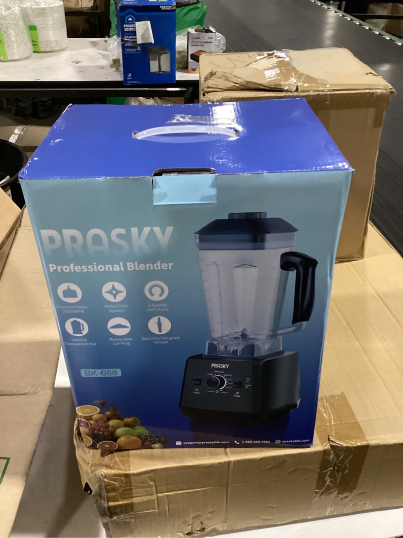 Condition photo showing Good Condition for blenders for kitchen, smoothie blender, 2400w/1000w prasky blender & grinder combo, 25,000 rpm high speed, 68oz bpa-free food processor, countertop blender for smoothies, shakes & food (black, 2l)