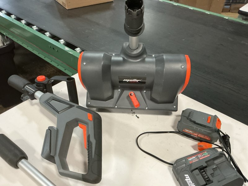 Condition photo showing As Is for worx nitro 40v 12'' cordless snow shovel, electric snow thrower for 4-car driveway, snow removal with brushless motor & 2 speed control, 2 × 4.0 ah batteries and charger included, wg460