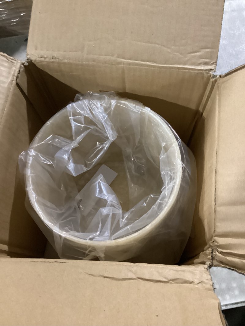 Condition photo showing Good Condition for Creative Scents Milano Small Bathroom Trash Can 1.58 Gal / 6L - Decorative Bathroom Wastebasket with Beautiful Mother of Pearl Shells; Modern Round Waste Basket for Room, Bedroom or Living Room