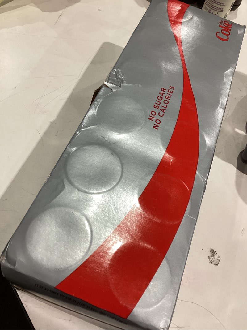 Condition photo showing Good Condition for Diet Coke Soda Soft Drinks, 12 fl oz Fridge Pack Cans, 12 Pack - Cola Flavored Diet Soda Soft Drinks Diet Coke 12 Fl Oz (Pack of 12)