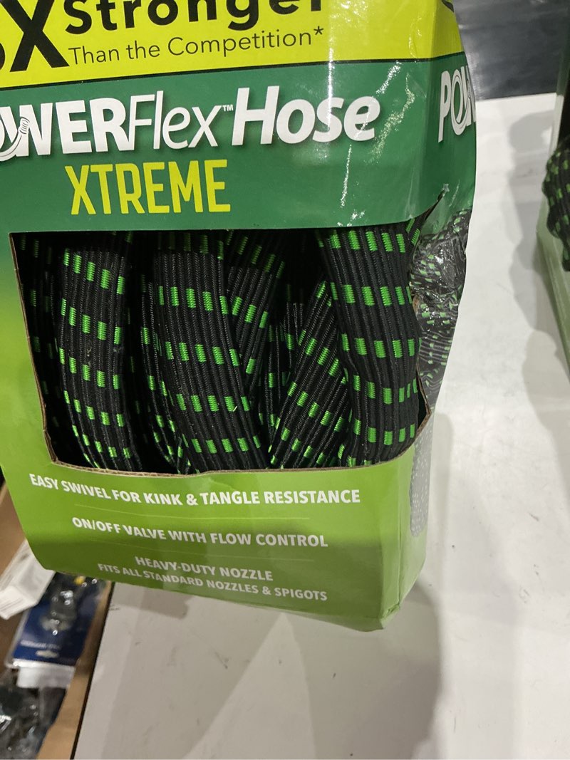 Condition photo showing As Is for flex-able hose flex-able xtreme hose 50ft - kink free, expandable, heavy duty, green garden hose